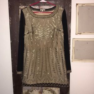 Sale❗️🖤Mini classy gold black dress